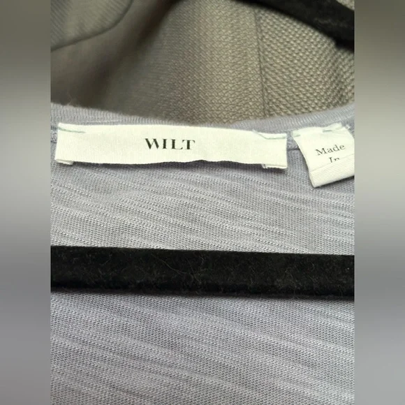 WILT Made in USA Heather Gray Scoop Neck 3/4 Sleeve 100% Cotton Top - Picture 4 of 10